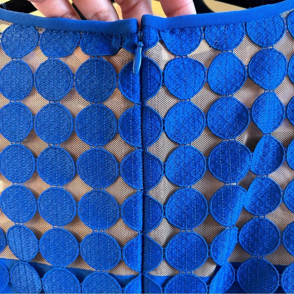 Lauren Ralph Lauren Women's 8P Blue Dot-Lace Dress Sheath Melia Semi Formal - Picture 5 of 8